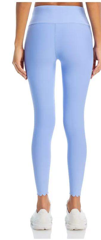 Aqua Scalloped Hem Leggings