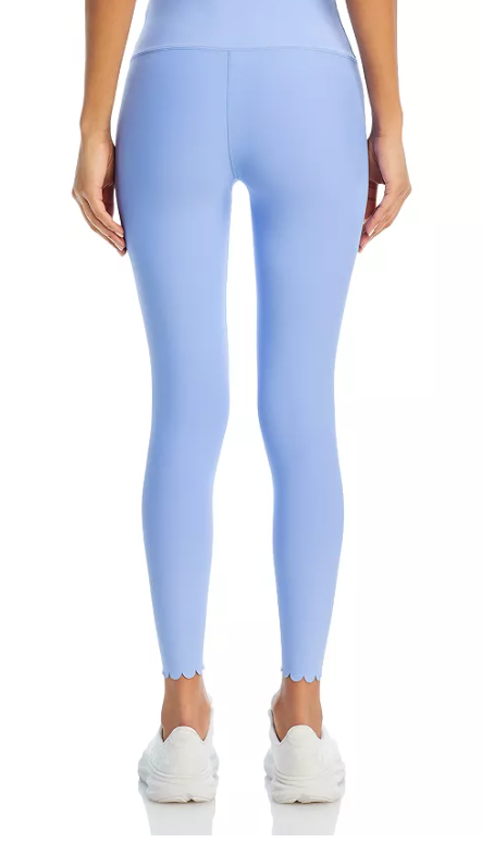 Aqua Scalloped Hem Leggings