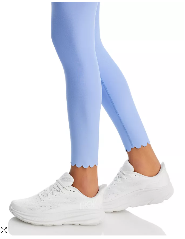 Aqua Scalloped Hem Leggings