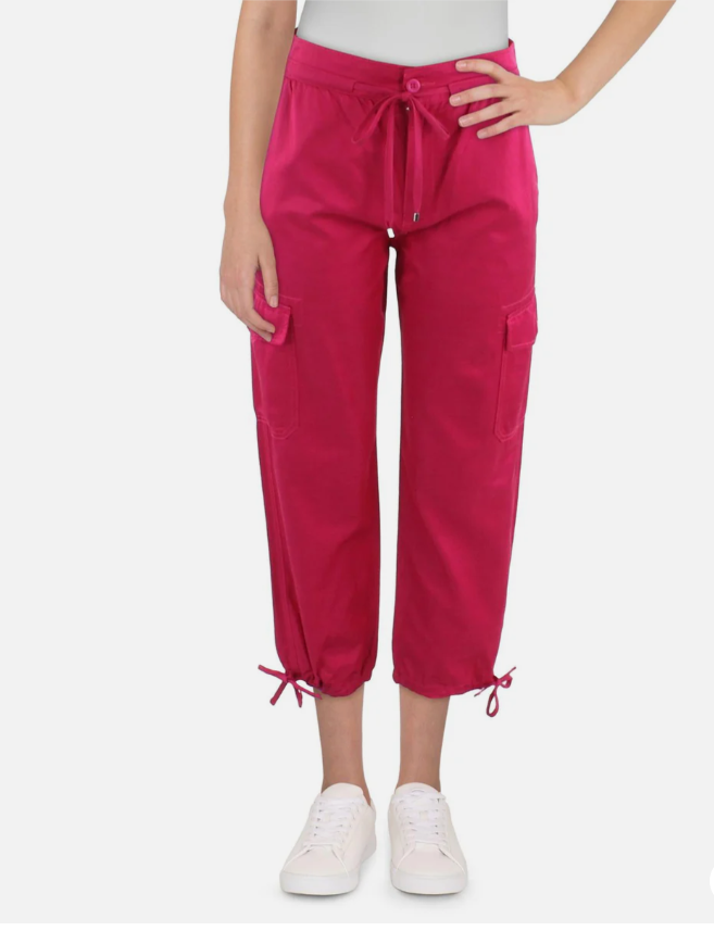 Lauren Ralph Lauren Womens Solid Cropped Cargo Pants, Size 0