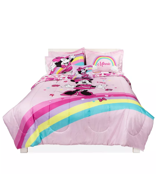 Disney Minnie Mouse Rainbow Stripe 8-Pc. Full Comforter Set - Multi