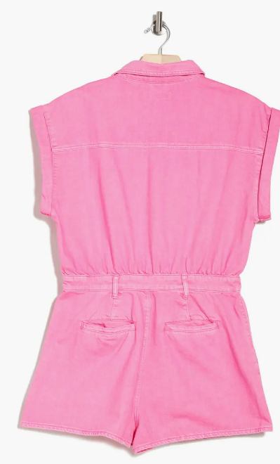 Blanknyc Cotton Button Front Romper, Size Medium