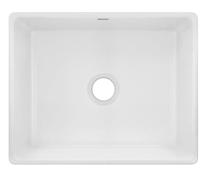 Elkay Fireclay 25 L x 19 W Farmhouse Kitchen Sink Fireclay in White, Size 9.12 H