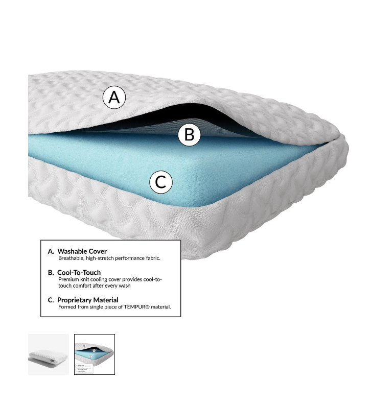 TEMPUR-Adapt Pro Cloud + Cooling Standard Bed Pillow