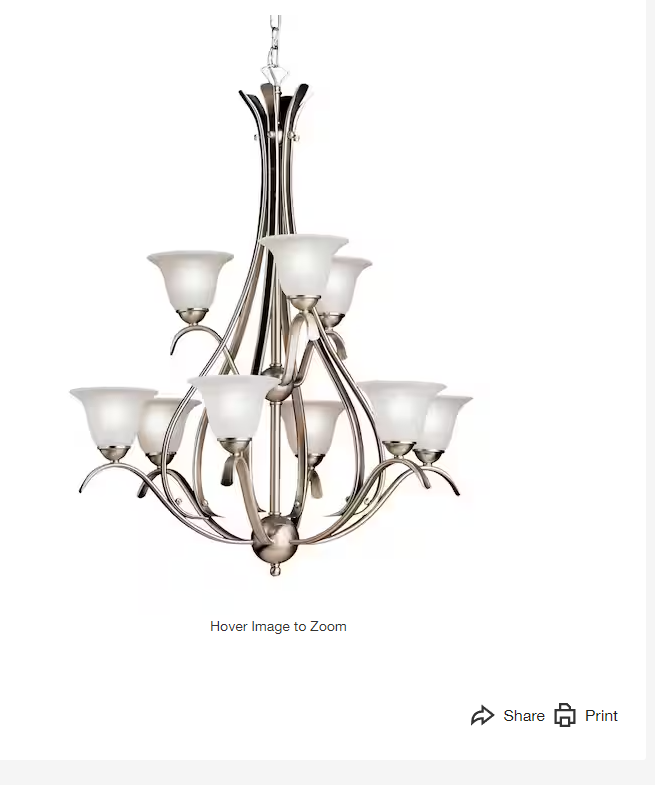 Kichler Lighting Dover 2520-NI 9-Light 2-Tier Chandelier - Brushed Nickel