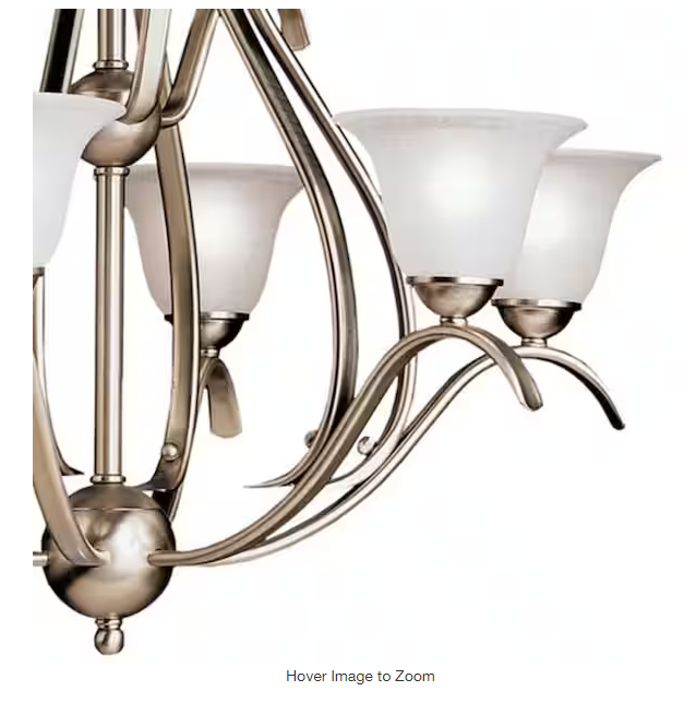 Kichler Lighting Dover 2520-NI 9-Light 2-Tier Chandelier - Brushed Nickel