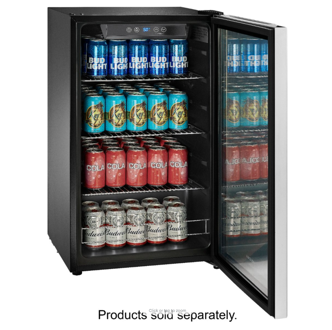 Insignia™ - 115-Can Beverage Cooler - Stainless Steel