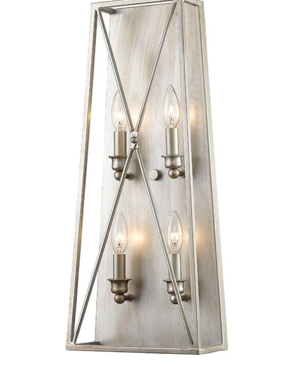 Zlite 447-4S-as 4.5 X 10 X 24 in. Tressle Antique Silver Wall Sconce