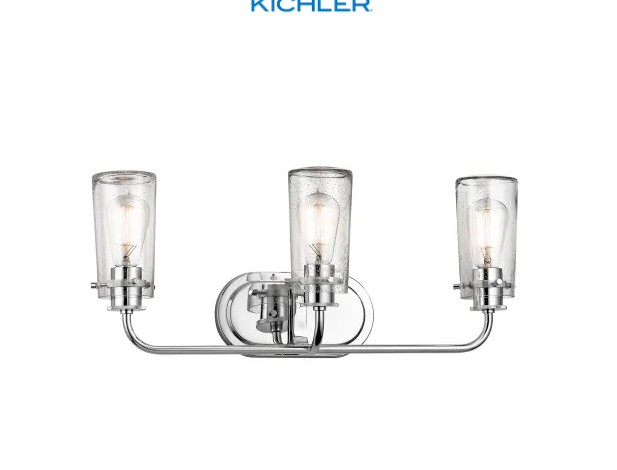 Kichler Braelyn 3 Light 24Inches Seeded Glass Vanity Light