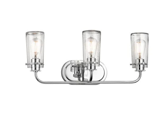 Kichler Braelyn 3 Light 24Inches Seeded Glass Vanity Light