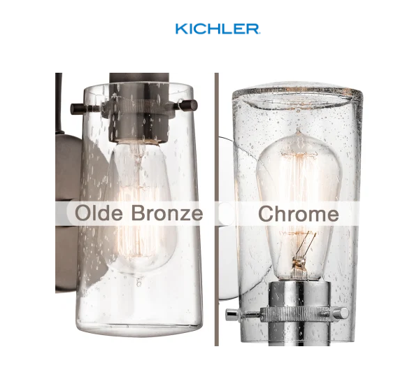 Kichler Braelyn 3 Light 24Inches Seeded Glass Vanity Light