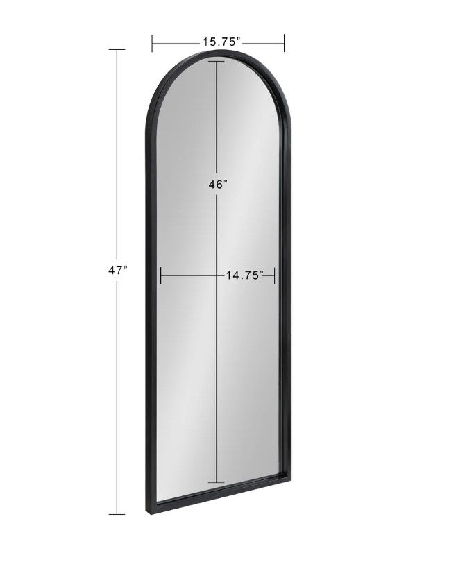 Kate and Laurel Valenti Framed Arch Mirror - 16x48 - Black