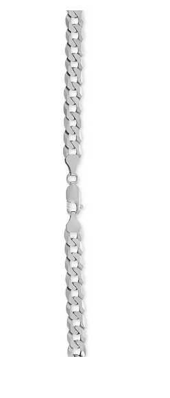 Steeltime Mens Curb Chain Necklace in Sterling Silver 22 Inches