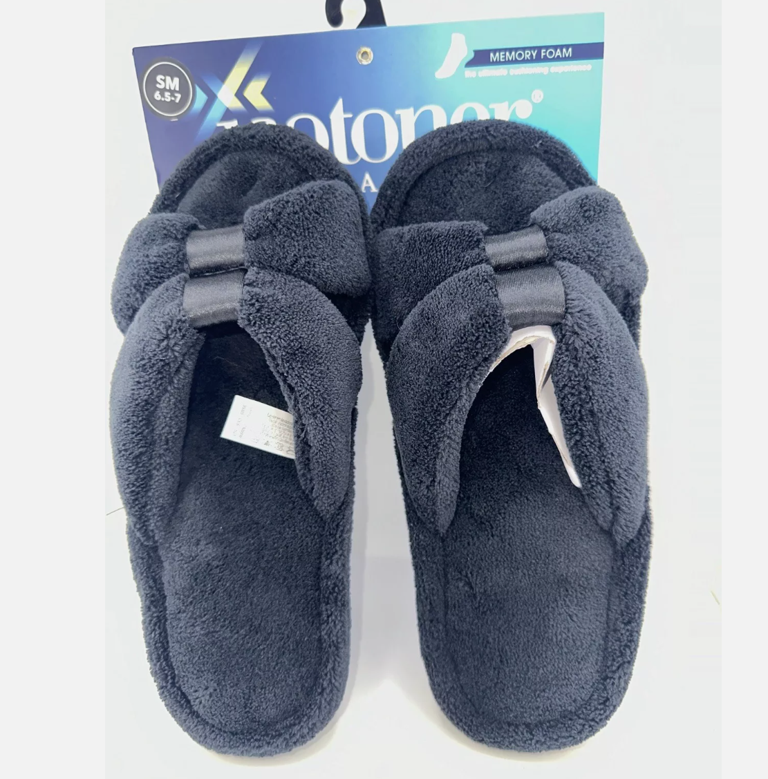 Isotoner Micro-Terry Satin Slide Slipper