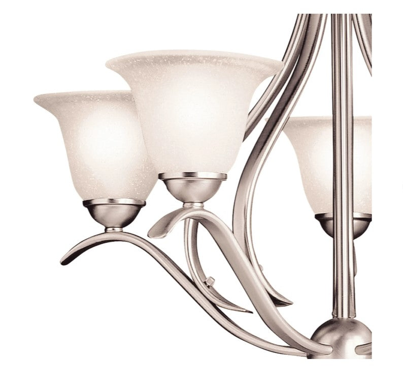 Kichler Dover 5 Light 24in Wide Chandelier with Etched Glass Shades