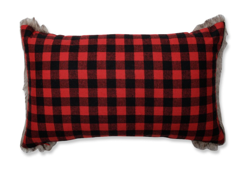 CC Home Furnishings  Buffalo Plaid Snowman Rectangular Throw Pillow - 20 - Red