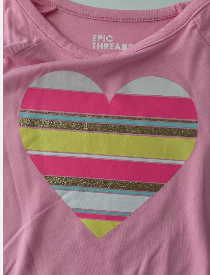 Epic Threads Toddler Girls Striped Heart T-Shirt