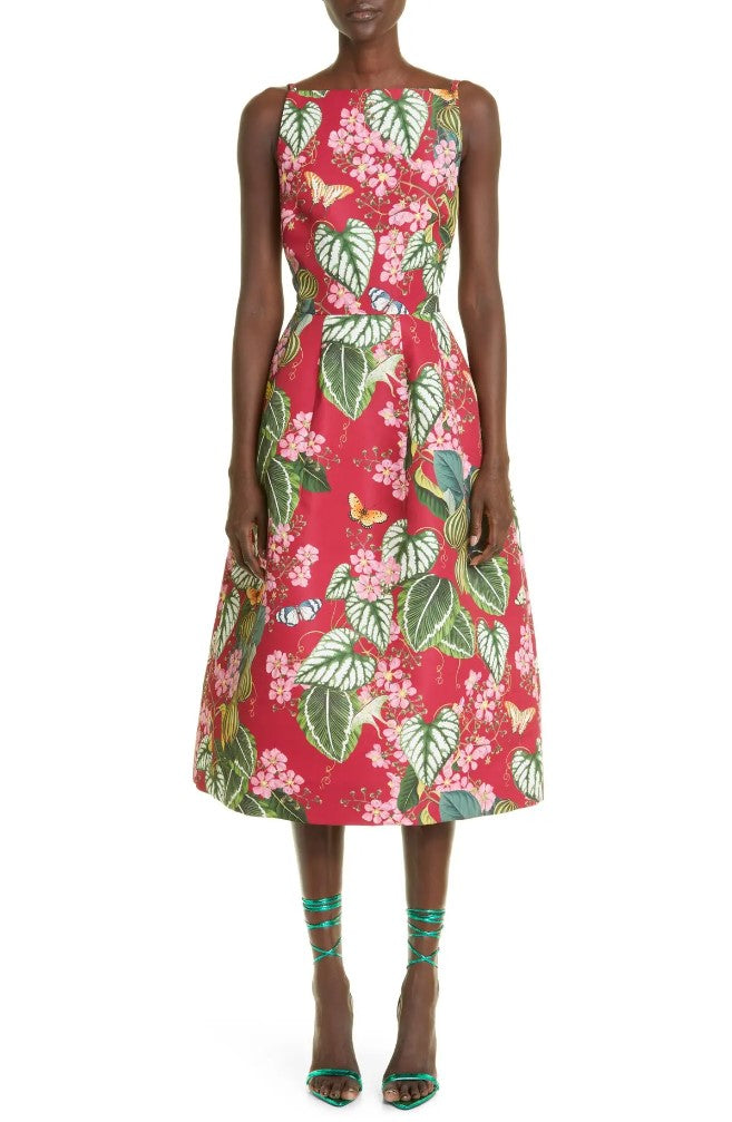 Oscar De La Renta Botanical Print Sundress, Size 4