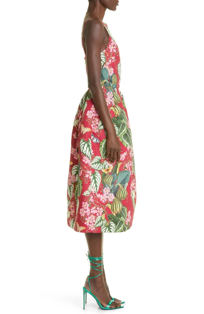 Oscar De La Renta Botanical Print Sundress, Size 4