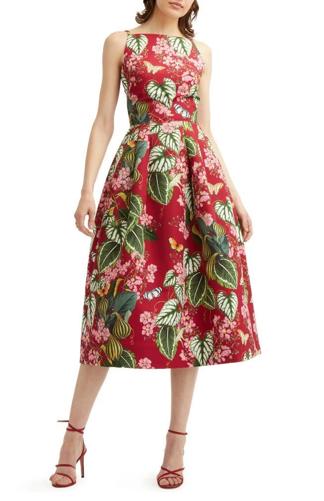 Oscar De La Renta Botanical Print Sundress, Size 4