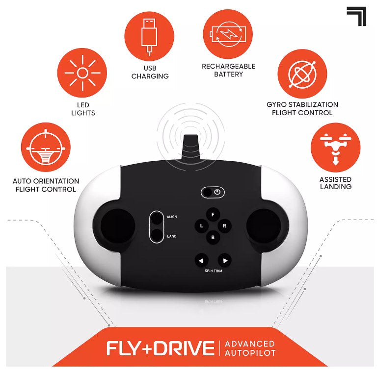 Sharper Image Fly + Drive 7-inch Drone