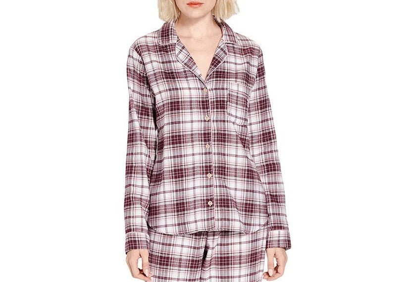 Ugg Womens Raven Flannel Sleepwear Top, Size Medium