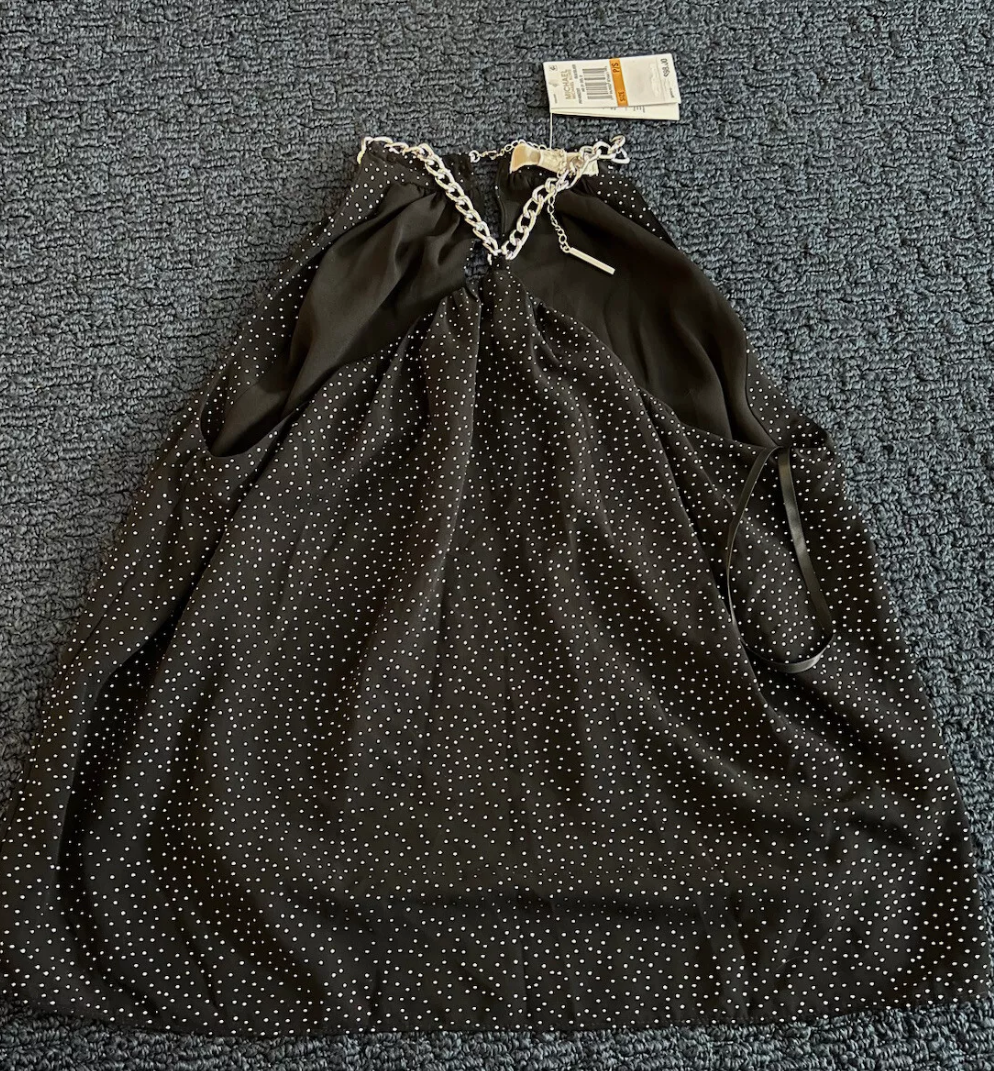 Michael Kors Sleeveless Chain Neck Halter Top