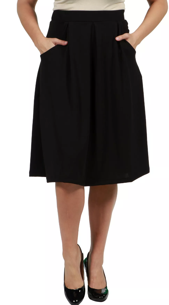24seven Comfort Apparel Womens Classic Knee Length Skirt
