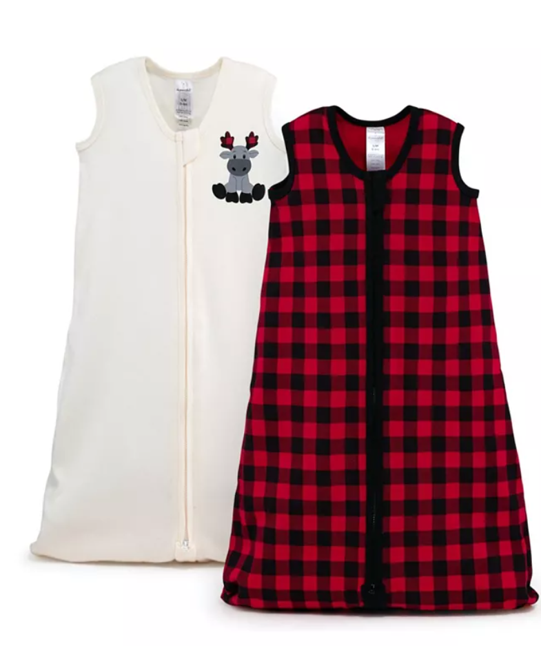 The Peanutshell Baby Sleep Sacks, Wearable Blankets Red Buffalo 0-6 Months