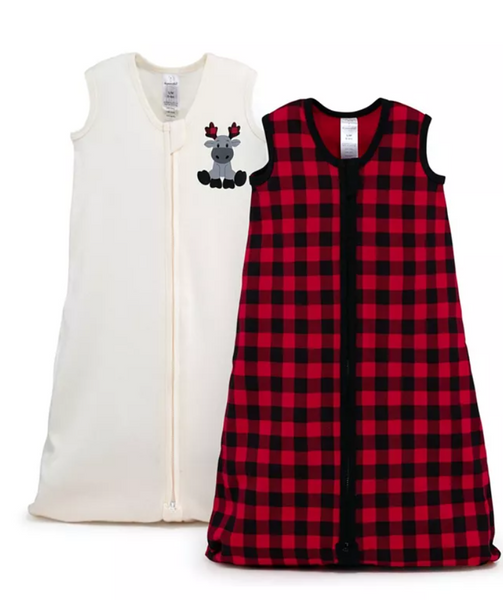 The Peanutshell Baby Sleep Sacks, Wearable Blankets Red Buffalo 0-6 Months