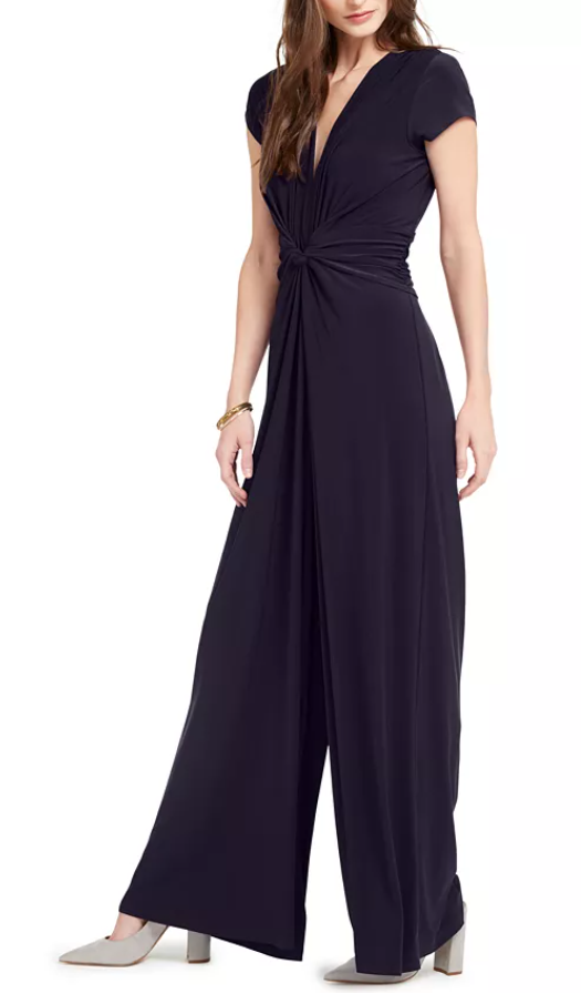 Vince Camuto Twist-Front Plunge Jumpsuit