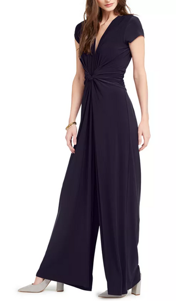 Vince Camuto Twist-Front Plunge Jumpsuit