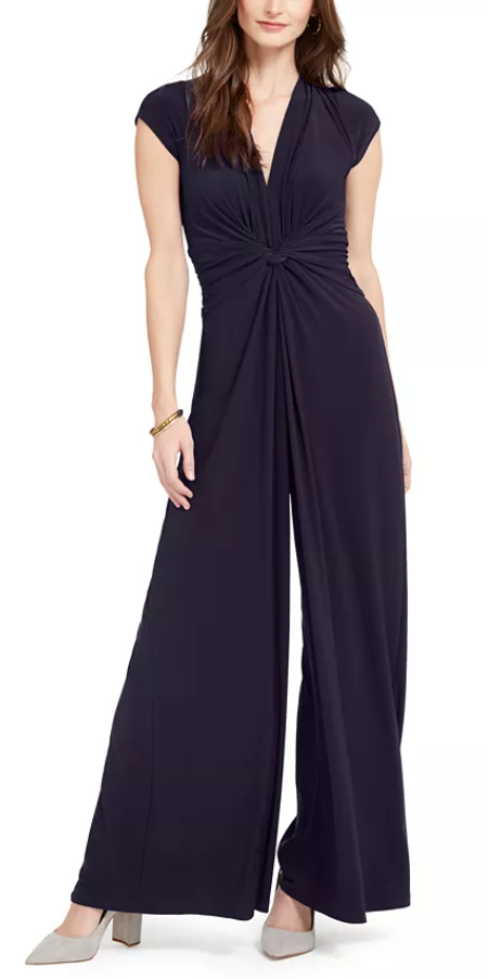 Vince Camuto Twist-Front Plunge Jumpsuit