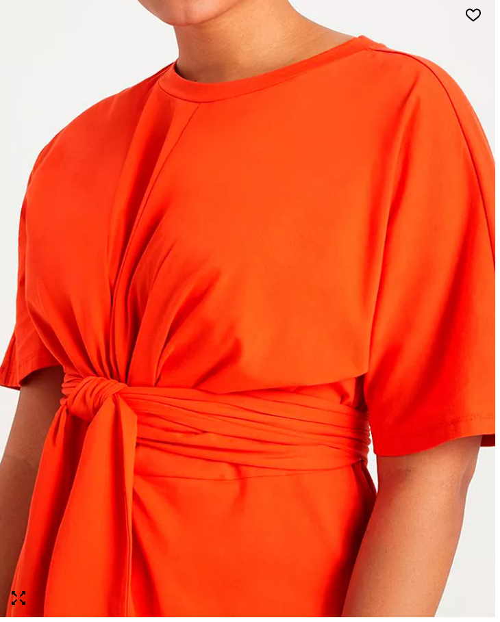 Eloquii Plus Size Cross Front Flutter Sleeve Dress -Sz 24/Peppery Vermillion