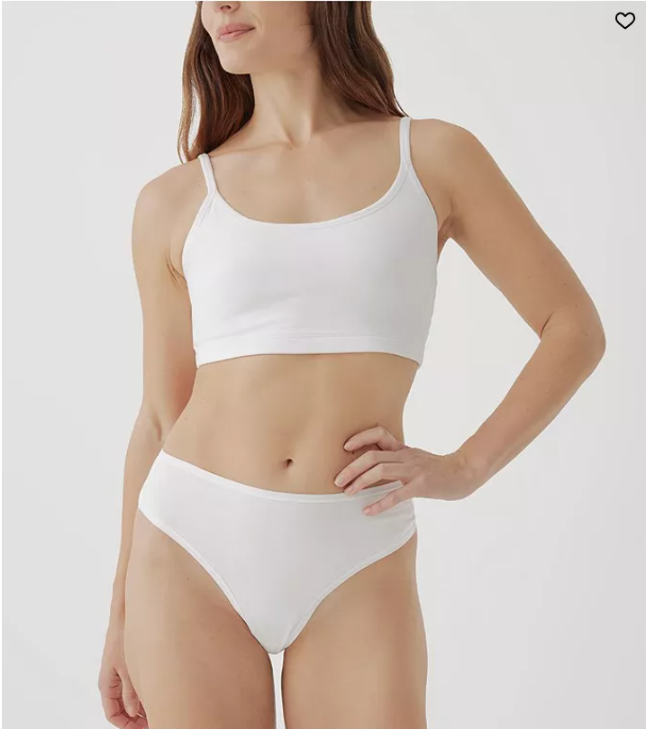 Pact Womens Everyday Strappy Scoop Bralette - White, XXL