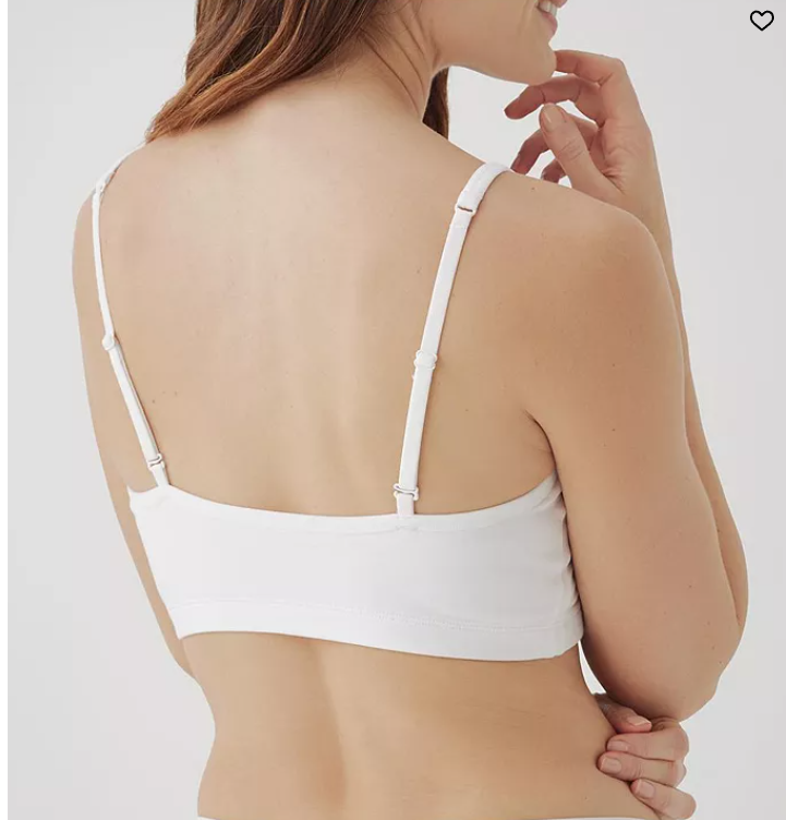 Pact Womens Everyday Strappy Scoop Bralette - White, XXL