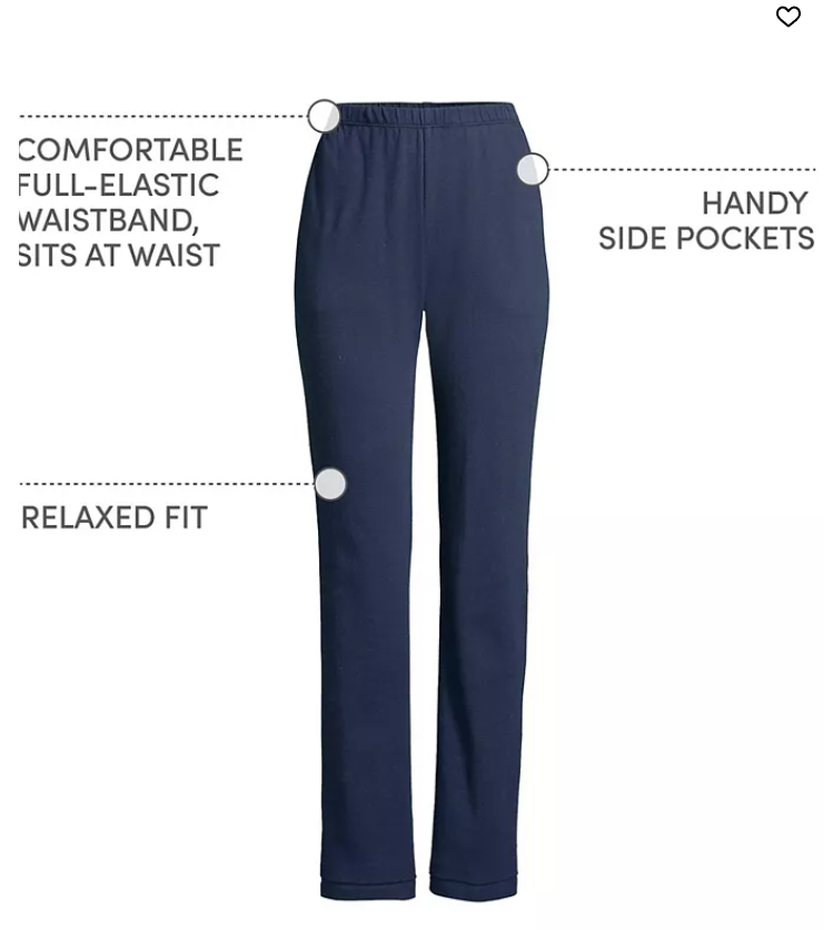 Lands End Womens Sport Knit High Waist Pants,