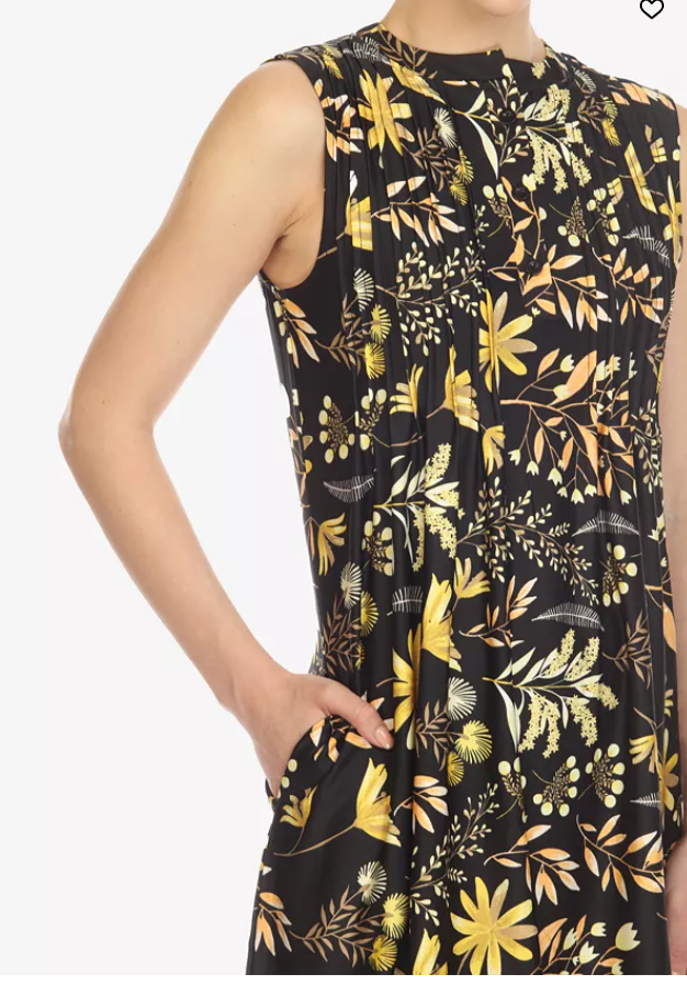 White Mark Womens Floral Sleeveless Tunic Top, Size Large