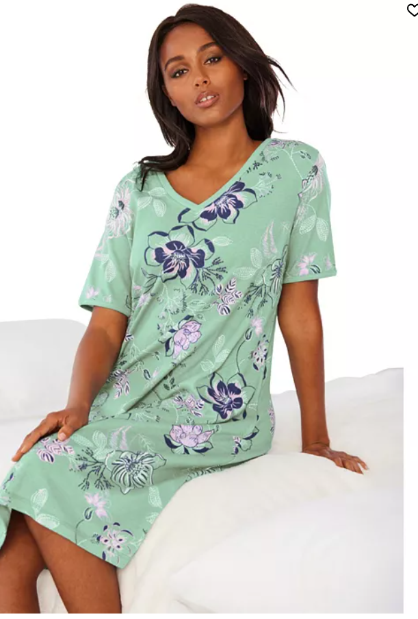 Dreams and Co. Womens s Short T-Shirt Lounger, Size 1x