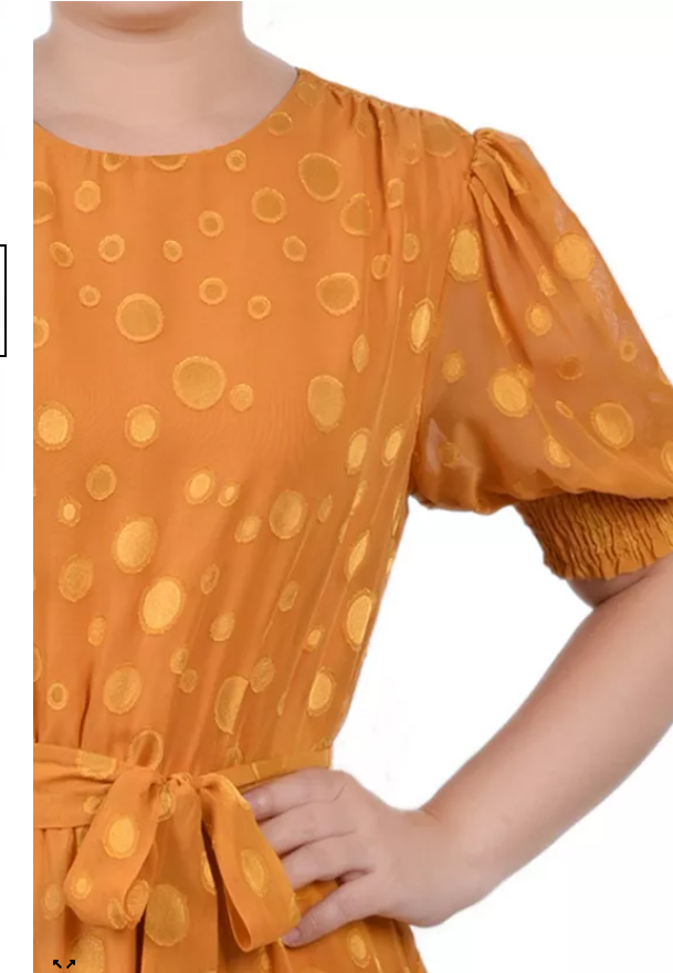 Ny Collection Womens Elbow Sleeve Swiss Dot Dress , XL