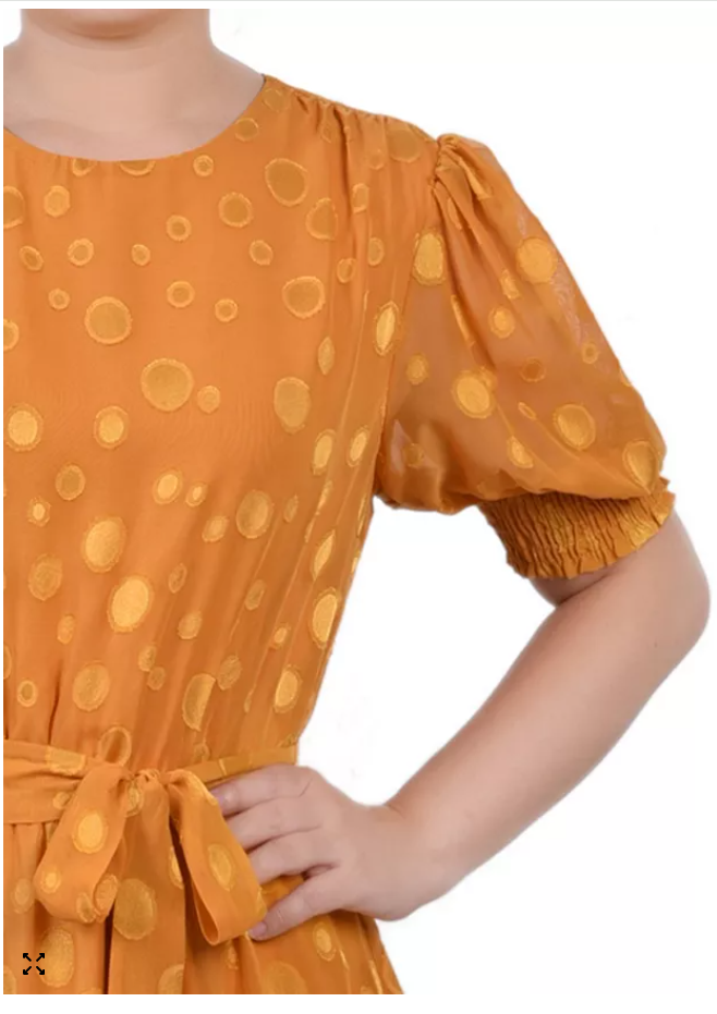 Ny Collection Womens Elbow Sleeve Swiss Dot Dress , XL