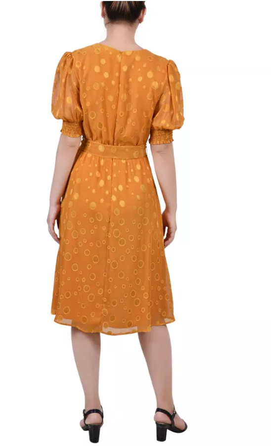 Ny Collection Womens Elbow Sleeve Swiss Dot Dress , XL