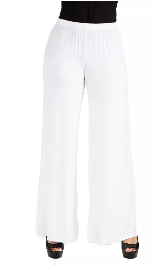 24seven Comfort Apparel Womens Palazzo Pants, Medium