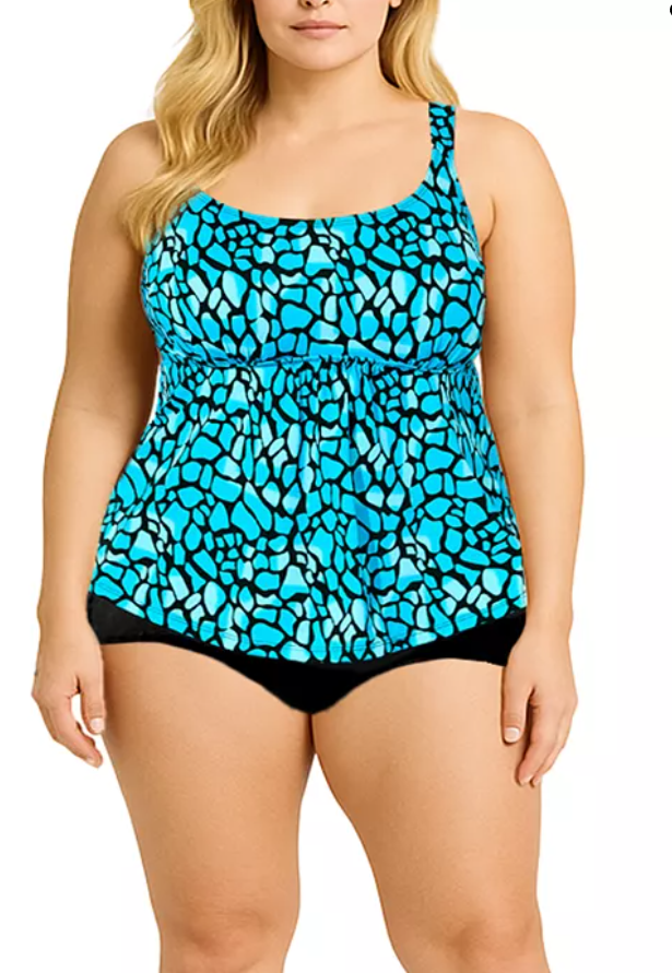 Swimsuits for All Womens Flared Tankini Top,