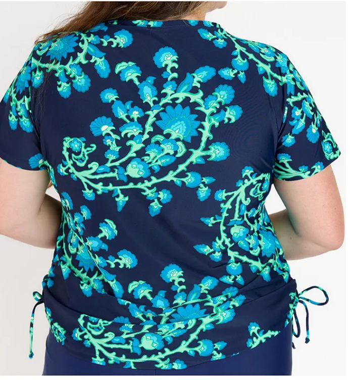 Calypsa Plus Size V-Neck Adele Swim Top