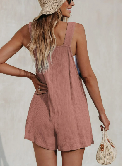 Cupshe Womens Pinafore Cover-Up Romper, Size Large