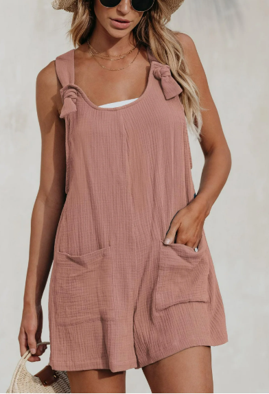 Cupshe Womens Pinafore Cover-Up Romper, Size Large