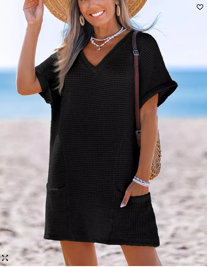 Cupshe Womens Sunny Days Only Green Cover-up Mini Beach Dress