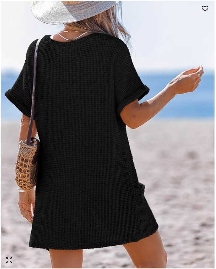 Cupshe Womens Sunny Days Only Green Cover-up Mini Beach Dress