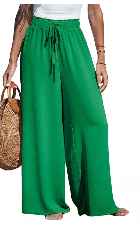 Cupshe Womens Summer Lovin Drawstring Wide-Leg Pants - Medium Brown